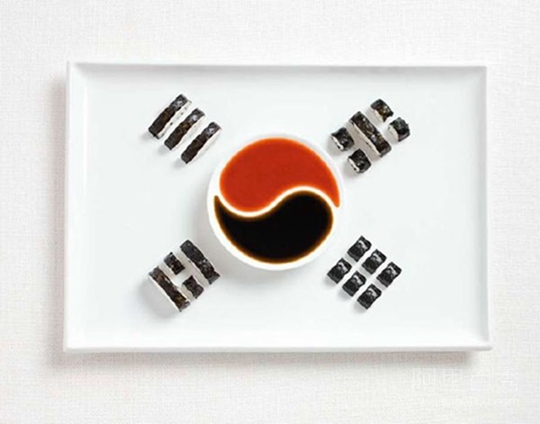 用食物組成的各國國旗 邊學(xué)知識(shí)邊享美味--置頂表情